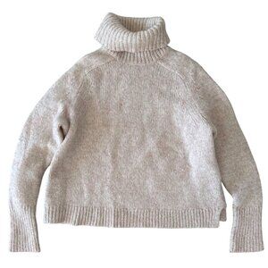 J. Crew Womens Turtleneck Sweater Knit Beige Large